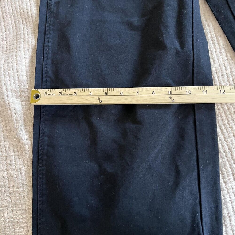 Uniqlo U Pants Women 8 Black Cotton Wide Leg High Rise Chino Casual Wear Classic - Picture 16 of 16